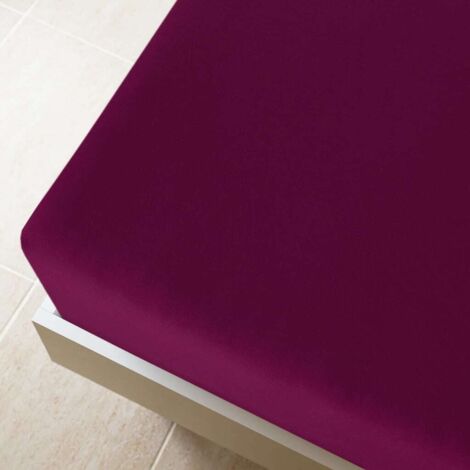 Draps-housses Jersey 2 pcs Bordeaux 100x200 cm Coton CFW776622