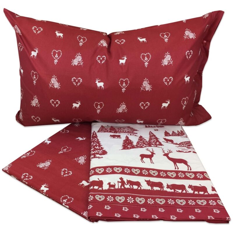 DRAPS TYROLIENS COMPLETS GARDENA en pur coton MADE in ITALY Un Carré