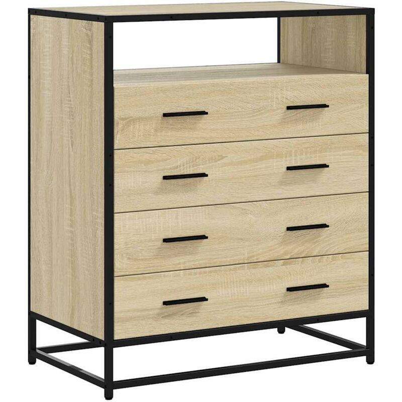 Drawer Cabinet Sonoma Oak 70x41x83.5 Cm Engineered Wood Vidaxl