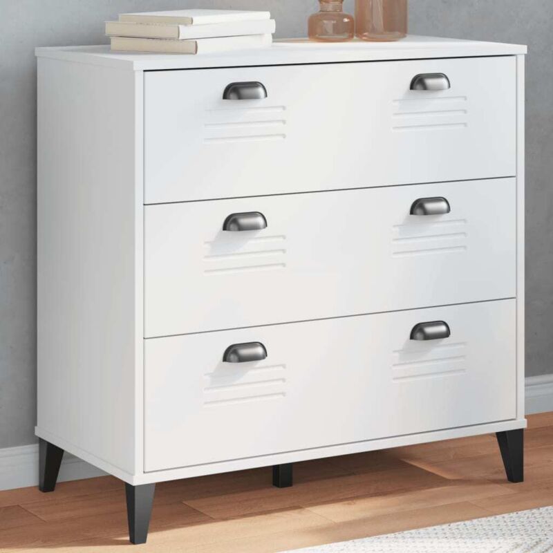 Drawer Cabinet Viken White Engineered Wood Vidaxl