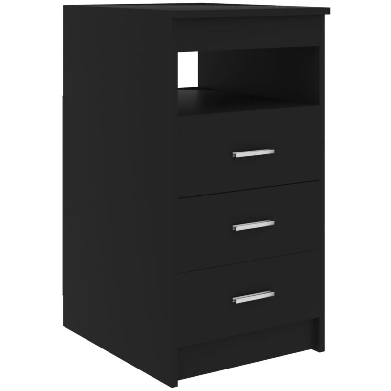 Drawer Cabinet Black 40x50x76 cm Engineered Wood Vidaxl