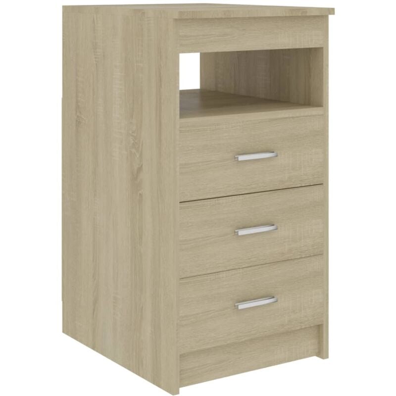 Drawer Cabinet Sonoma Oak 40x50x76 cm Engineered Wood Vidaxl