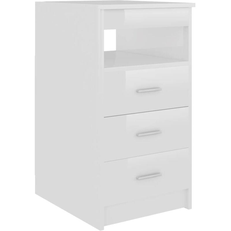 Drawer Cabinet High Gloss White 40x50x76 cm Engineered Wood Vidaxl