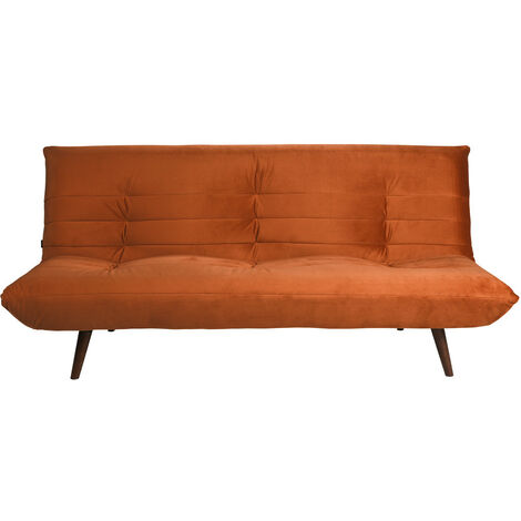Drawer – Canapé convertible 3 places en velours rouille – Couchage 179x119 cm – Hauteur 81 cm – Tissu polyester doux