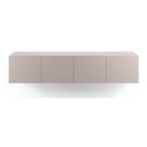 Drawer – Meuble TV suspendu 4 portes en bois L180cm – Beige – Design minimaliste pour intérieur contemporain – Espace de rangement optimisé