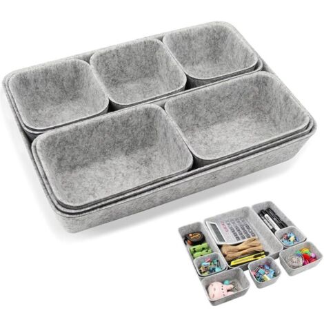 Drawer Organizers Felt Organizer Storage Box Living Room Bathroom Office Organization Storage Boxes Gray