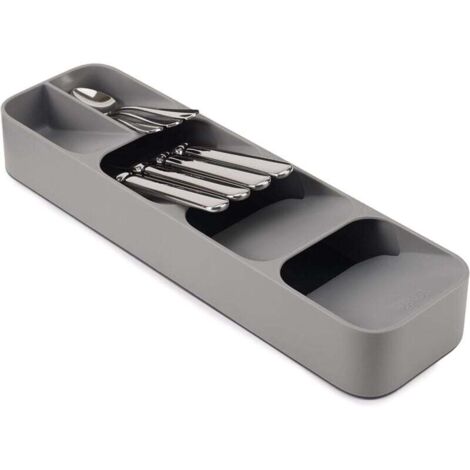 Drawer Store - Organizer compatto per cassetti portaposate, 5 scomparti, contiene oltre 24 pezzi - Grigio