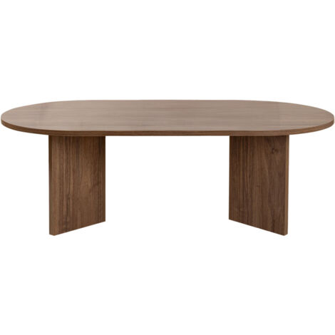 Drawer – Table basse ovale fixe 119x60cm – Bois mélaminé et panneau de particules – Hauteur 40cm – Design scandinave contemporain