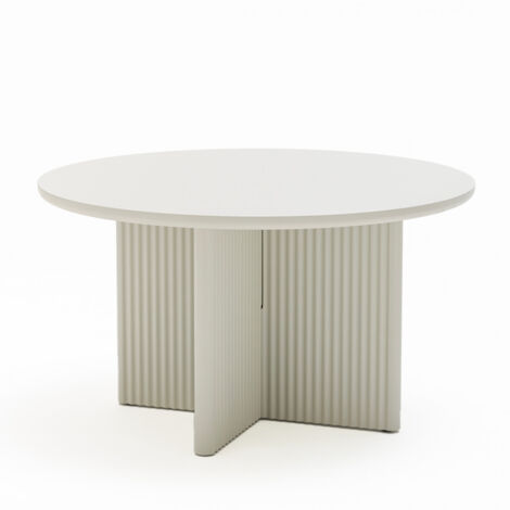 Drawer – Table basse ronde en MDF certifié FSC ø80cm – Hauteur 45cm – Design contemporain – Pied central pour stabilité