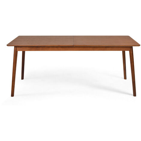 Drawer – Table extensible 180-230cm pour 8 à 12 personnes – Bois foncé – Design scandi contemporain – Rallonge intégrée pour gain de place - 180-230x80cm