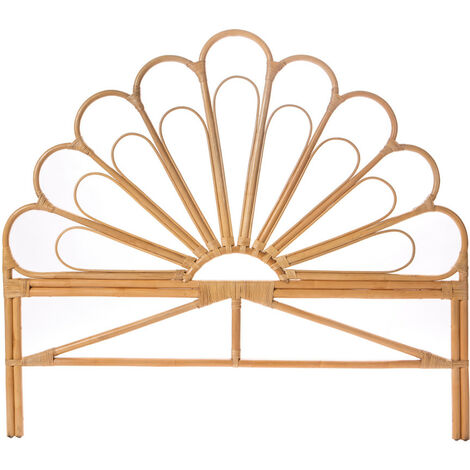 Drawer – Tête de lit en rotin tressé 160cm – Motifs géométriques et floraux – Hauteur 54cm – Fixation murale sécurisée