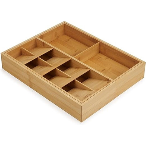 DrawerStore, Joseph Joseph, Bamboo Expanding model, rangement pour couverts, ustensiles et gadgets, utilisation principale dans la cuisine, fonctions extensibles, couleur bambou.