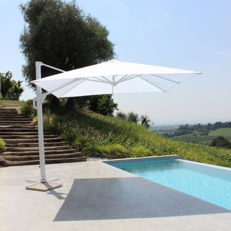 DRAX - ombrellone 4x4 m con palo laterale e telo in nylon