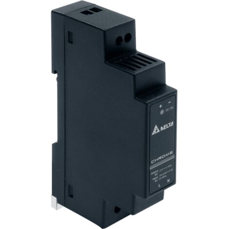 DRC-12V10W1AZ : Alimentation Delta sur rail DIN 12 V/0,83 A, chromée, classe de protection II