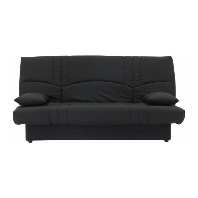 Les Tendances - dream Banquette clic clac 3 places - Tissu noir - Slyle contemporain - l 190 x p 92 cm