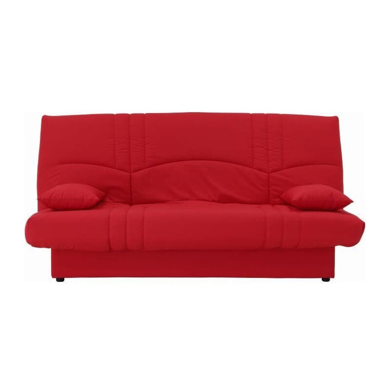 Les Tendances - dream Banquette clic clac 3 places - Tissu rouge - Slyle contemporain - l 190 x p 92 cm
