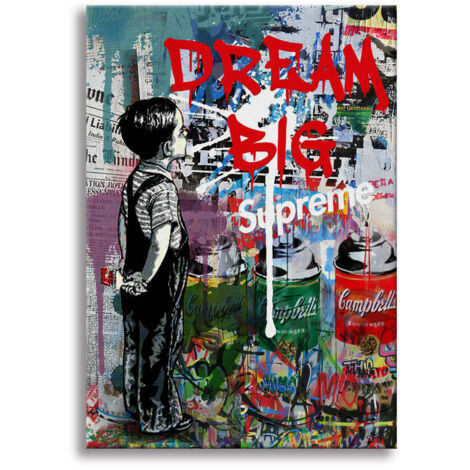 Dream Big -  Quadro Canvas Contemporaneo su telaio in legno - Misura: 70x100 cm