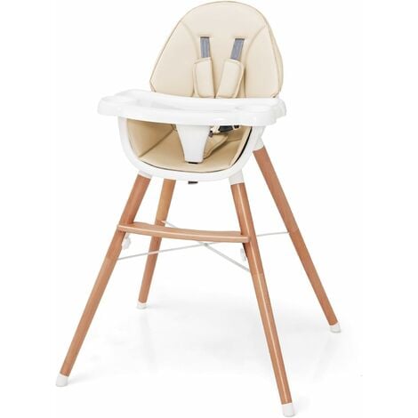 Coussin chaise haute bébé - Camel / Rayé