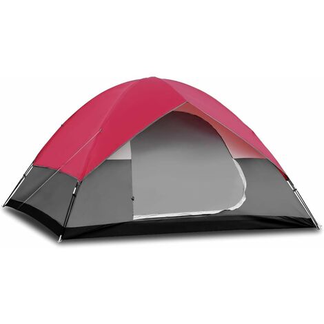 DREAMADE Tente de Camping pour 5-6 Personnes, Tente Dôme avec Housse de Pluie Amovible et Filet Intérieur, Tente de Plage avec Clous au Sol et Sac de Transport, pour Activités à l’Extérieur
