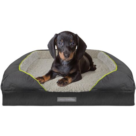 Dreamcatcher Grey Small Dog Bed Orthopaedic Memory Foam 71x58x16cm