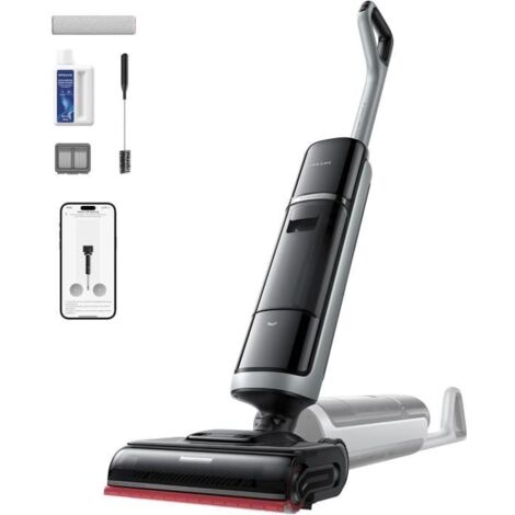 Dreame – Aspirateur balai eau et poussière – 22 kPa – Nettoyage à 85 °C – Bras robotisé IA – Séchage rapide 5 min – Auto-nettoyage intelligent