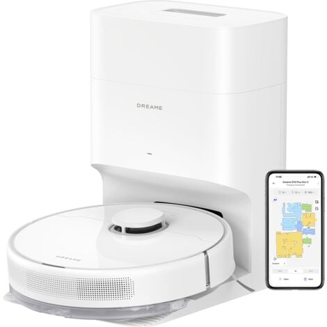 Dreame D10 Plus gens 2 Staubsauger Roboter mit Absaugstation,Saugroboter mit Wischfunktion 6000Pa Weiß
