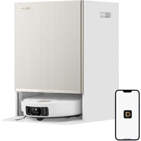 DREAME Matrix10 Ultra Robot Aspirapolvere e Lavapavimenti, Multimocio, Superamento Ostacoli 8 cm, 30k Pa, Auto-svuot./Riemp., Autopulizia Moci, 0 Grovigli, Rileva 240+ Ostacoli, Controllo Vocale, Bian