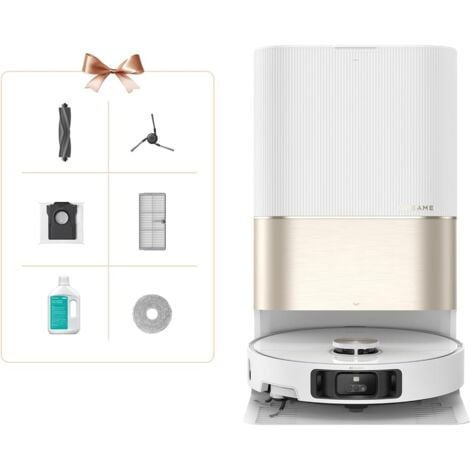 DREAME X40 Ultra Complete Robot aspirapolvere scopa rimovibile e sollevabile, pulizia approfondita con spazzola laterale, aspirazione da 12.000 Pa, pulizia automatica dello straccio e dell'asse 70 ℃