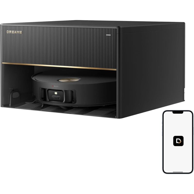 DREAME X50 Master Aspirateur Robot avec base compacte 24,9 cm, base 8 en 1, système de franchissement d'obstacles performant