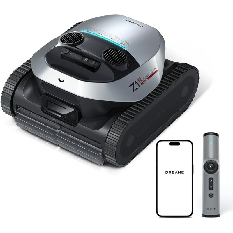 Dreame - Z1 Pro robot nettoyeur piscine sans fil, détect. avancée de la piscine, planif. optim. du parcours, aspi. puissante, nettoie fond