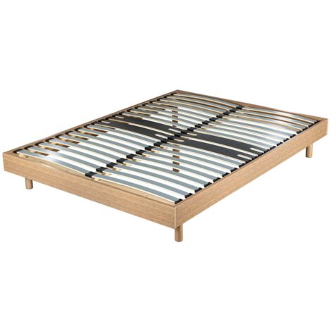 DREAMKIT - Sommier à Assembler 140x190 Finition Chêne Moyen