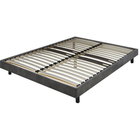 DREAMKIT - Sommier à Assembler 160x200 Finition Gris Béton