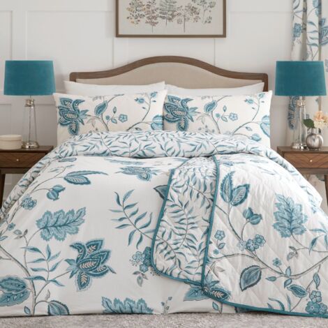Dreams & Drapes Samira - Set copripiumino reversibile e drappeggiato, per letto singolo, colore foglia di tè