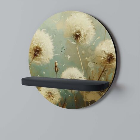 DREAMY MEADOW Rundes Regal Schwarz