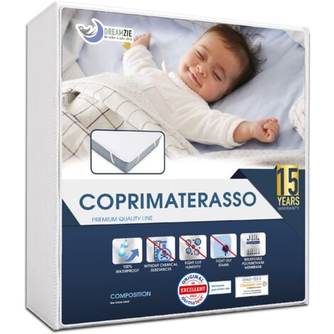 NONE Dreamzie Coprimaterasso 80x160 cm - OEKO TEX - Coprimaterassi 4 Angoli Elastici - Per Materasso 80 x 160 cm - Impermeabile