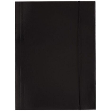 D.RECT A4 schwarze Mappe - 300g Karton, mit Gummizug - Dokumentenschutz