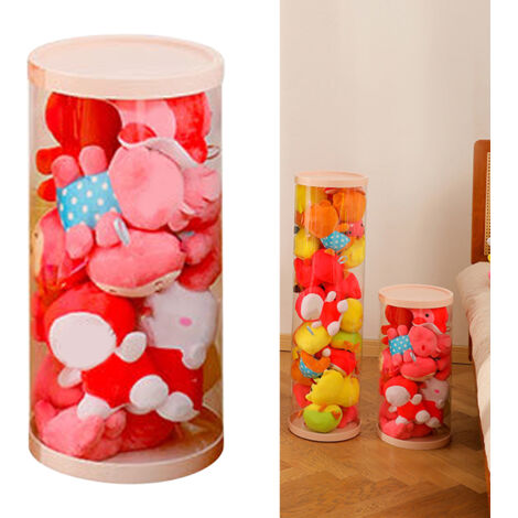 Drehbare, 26 cm große, transparente Aufbewahrungsbox aus PVC für Plüschtiere mit Deckel