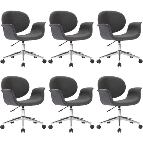 Drehbare Esszimmerstühle 6 Stk. Grau Stoff vidaXL