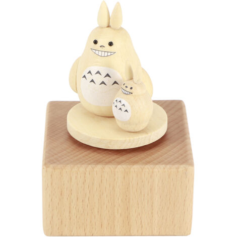 Drehbare Spieluhr aus Holz mit Tiermotiven – Geschenkidee zum Valentinstag, zur Hochzeit oder als Tischdekoration – Totoro-Motiv
