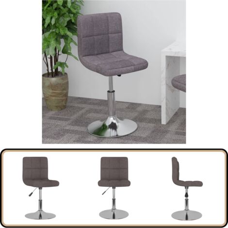 Drehbarer Barhocker Taupe Stoff - Drehbarer Barhocker - Barstuhl - Küchenstuhl - Höhenverstellbarer Stuhl - Stahlgestell