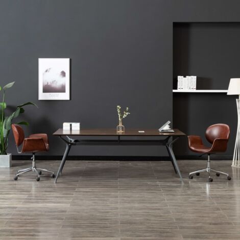 Drehbarer Bürostuhl Braun Kunstleder vidaXL