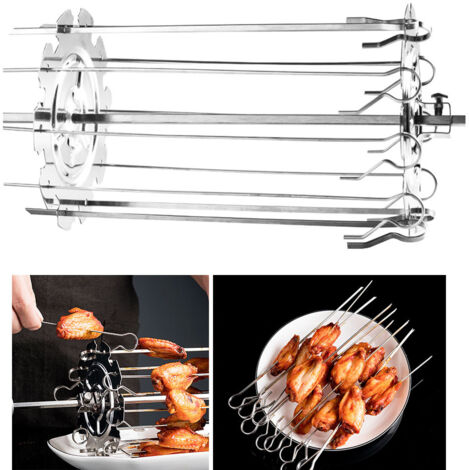 Drehbarer Edelstahl-Grillrost - Grillspieße