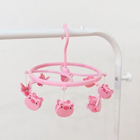 Drehbarer Handtuchhalter aus Kunststoff – Multifunktionaler Wäscheständer für Unterwäsche, Socken und kleine Kleidungsstücke (Durchmesser 18 cm, Höhe 13 cm, Schweinerosa)
