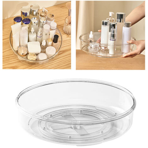 Drehbarer Kosmetikorganizer, transparentes PET, skandinavisches Design, 30 cm x 8 cm, 600 g