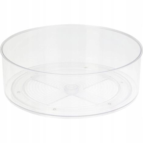 Drehbarer Kühlschrankorganizer, transparent, rund, Kunststoff, 23 cm, 1 Stück.
