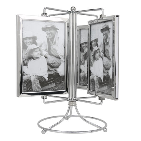 Drehbarer Metall-Fotorahmen für 4x6-Zoll-Fotos – Drehbarer Menükartenhalter für Restaurants
