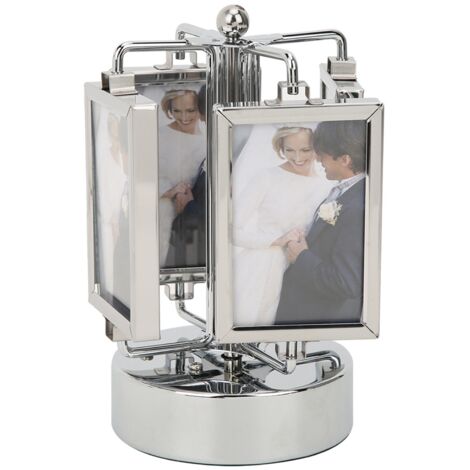 Drehbarer Musik-Fotorahmen für Schlaf- und Wohnzimmer, Dekoration für 3x2-Zoll-Fotos