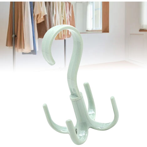 Drehbarer Ringhalter mit 4 Haken zur Aufbewahrung von Kleiderbügeln, Accessoires, Taschen, Schals, Gürteln, PP, Mehrzweck