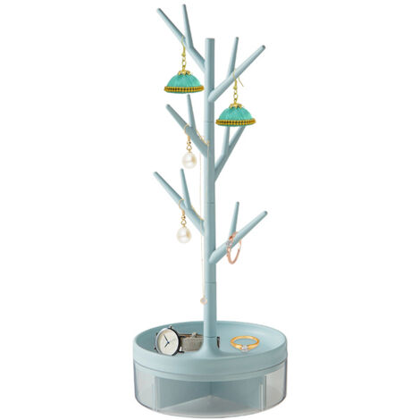Drehbarer Schmuckständer – Schmuckpräsentation mit 360°-Drehfuß, 2 oder 3 Ebenen aus ABS, Schwarz/Weiß/Rosa/Blau, Maße (28,2 x 16 cm / 36,5 x 14 cm), 1 Stück