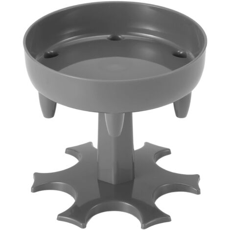 Drehbarer Schnapsglasspender mit 6 Fächern, Glashalter und Weinaufbewahrung, ideal für Bars oder Hauspartys, graues Modell.